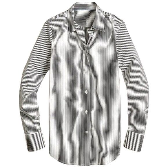 J Crew Button Up Shirt Womens 2 Striped Slim Fit Stretch Cotton Poplin AW239 NWT - Picture 10 of 13